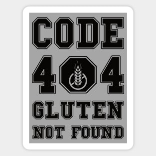 Code 404 No Gluten Detected (black) Magnet